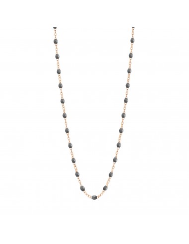 Collier Classique Gigi, 42 cm, Or Rose, Gris Foncé en stock