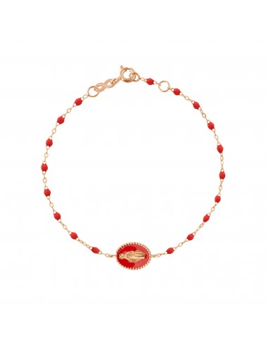 Bracelet, 17 cm, Or Rose, Madone résine Coquelicot pas cher chine