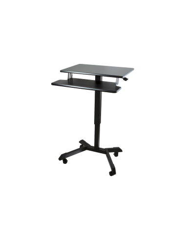 High Rise Mobile Adjustable Standing Desk with Keyboard Tray 2023