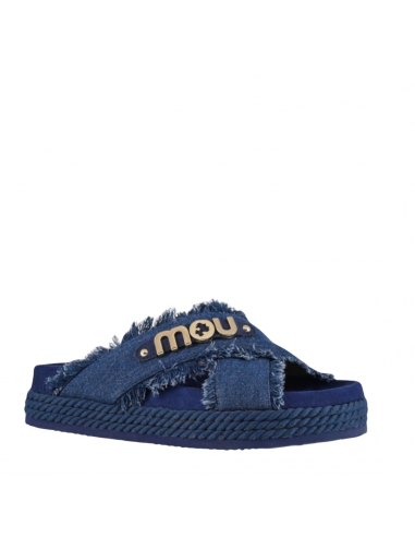 MOU Criscross sandal denim la colonne vertébrale