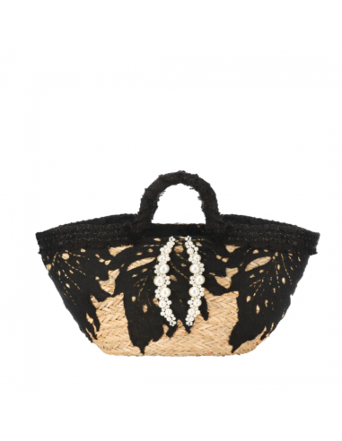 Sac de Plage avec broderie noire Fin de série