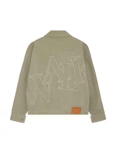 Walk in Paris & Regularkid - Veste en jean Reworked vert olive de pas cher