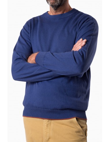 Curved Knit Blue Cotton/Cashmere solde